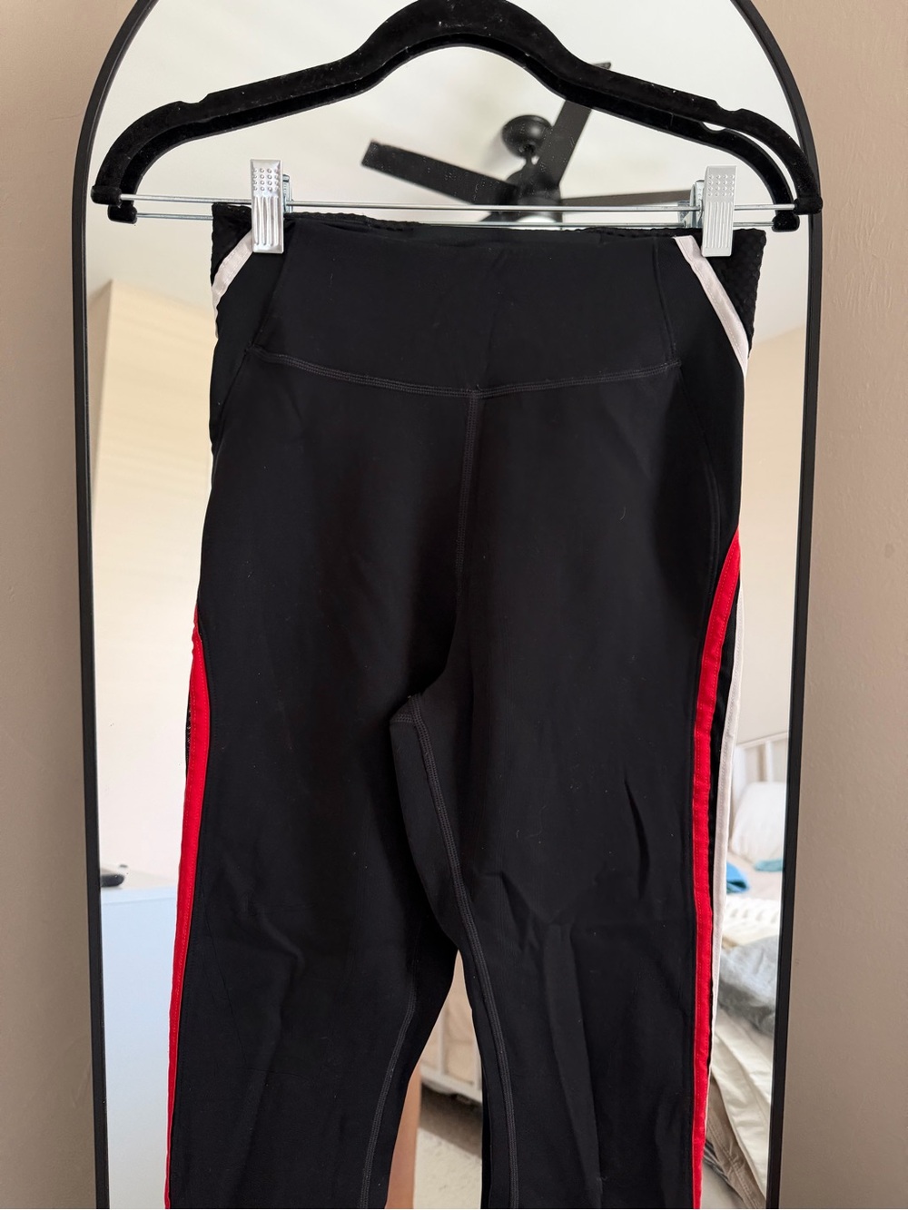 Nike Black Leggings with Red & White Side Stripes - Picture 7 of 10